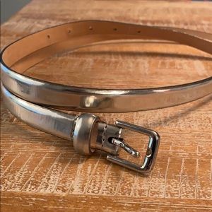 J Crew Silver skinny belt